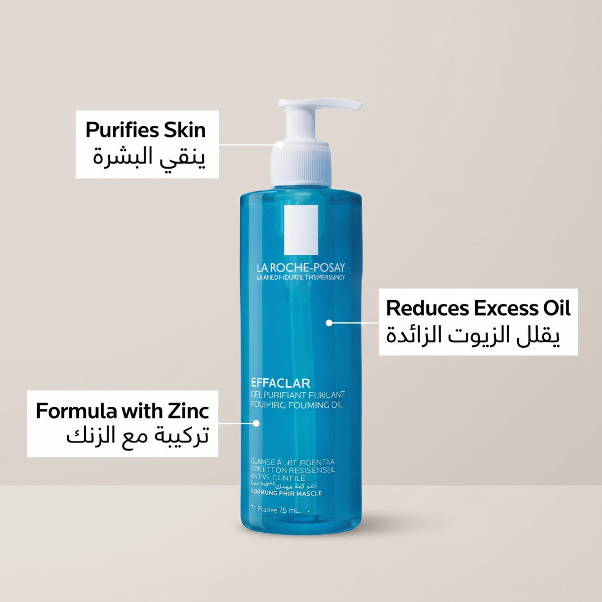 La Roche-Posay Effaclar Purifying Foaming Gel 400ml – Face Wash for Oily, Acne-Prone Skin