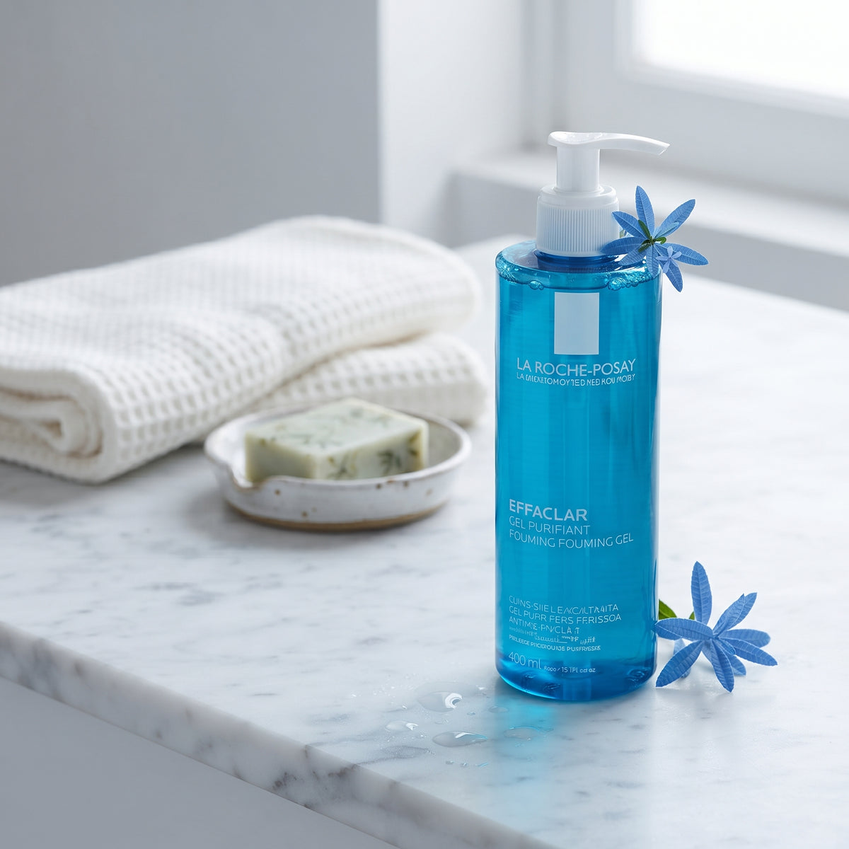 La Roche-Posay Effaclar Purifying Foaming Gel 400ml – Face Wash for Oily, Acne-Prone Skin