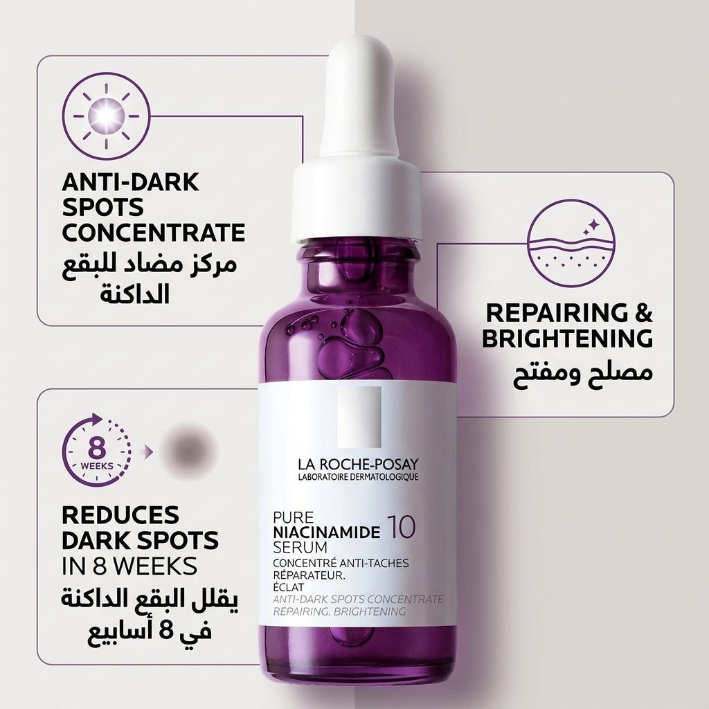 La Roche-Posay Pure Niacinamide 10 Serum 30ml – Dark Spot Serum for Sensitive Skin
