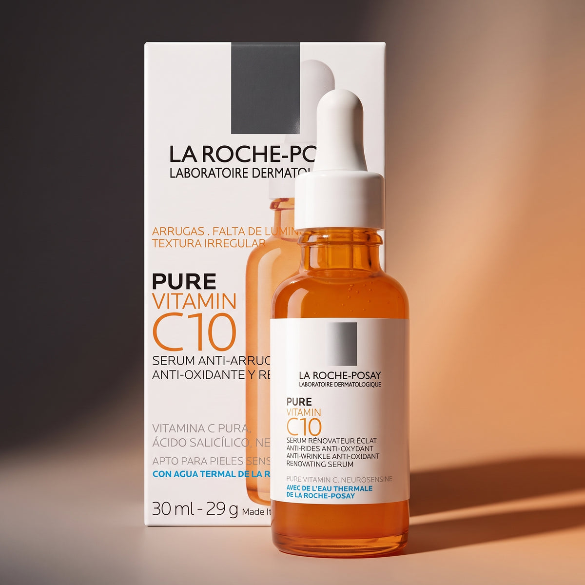 La Roche-Posay Pure Vitamin C10 Serum 30ml – Brightening Anti-Wrinkle Serum for Sensitive Skin