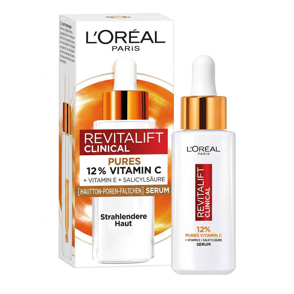 L'Oréal Paris Revitalift Clinical 12% Pure Vitamin C Serum 30ml – Brightening Serum for Dark Spots