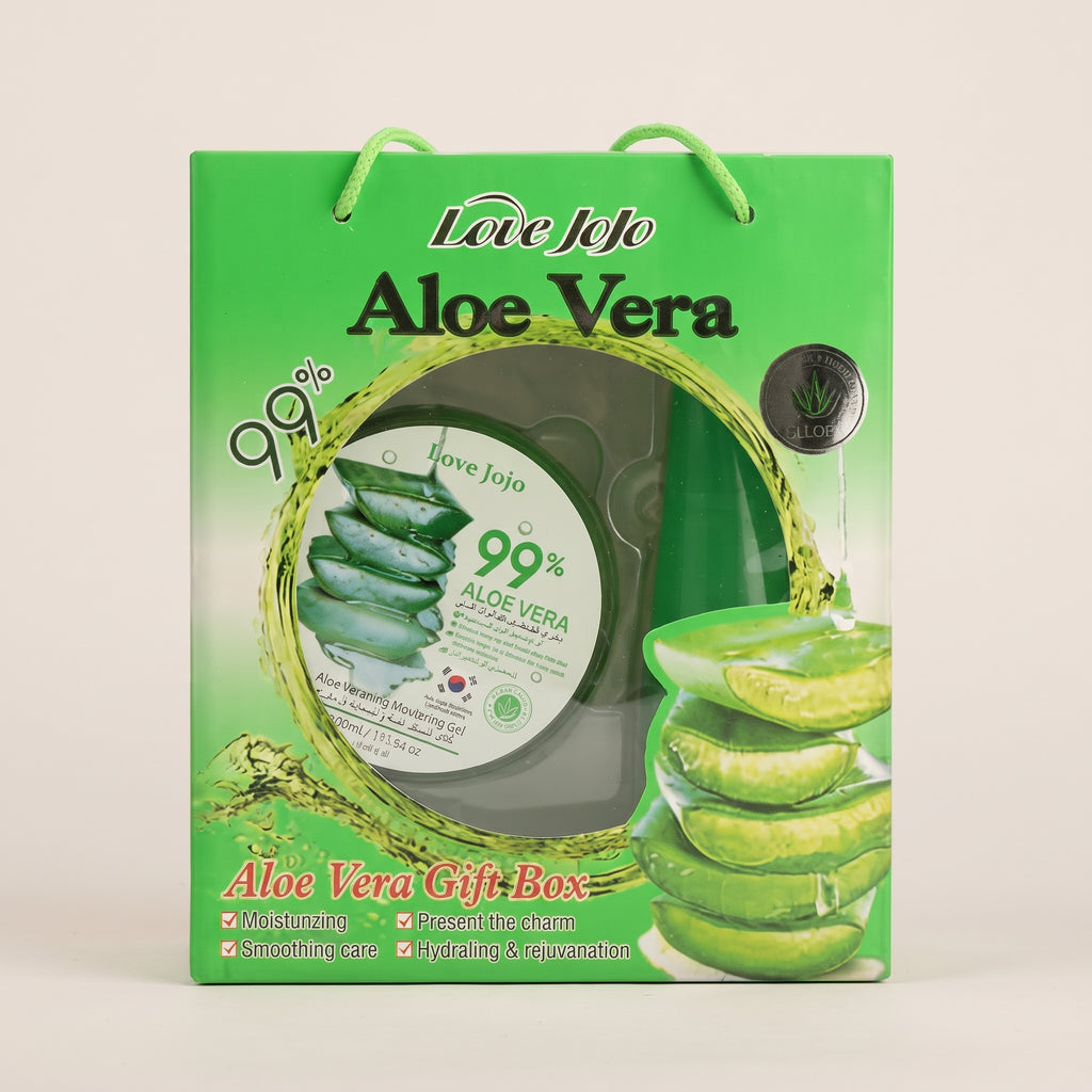 Love Jojo 99% Aloe Vera Gift Box Moisturizing Gel 300ml & Scrub Gel 200ml
