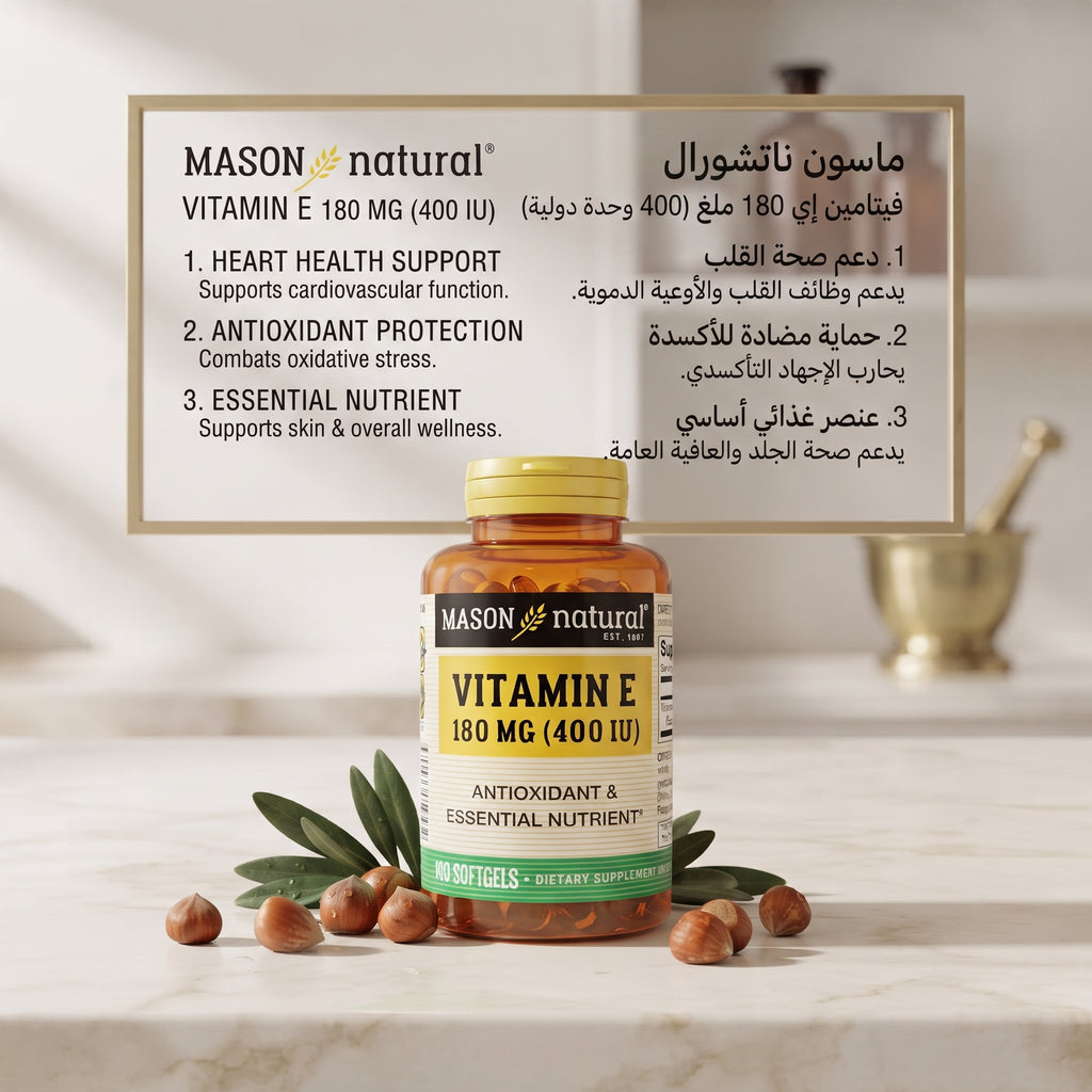 Mason Natural Vitamin E 400 IU Softgels, 100 Count