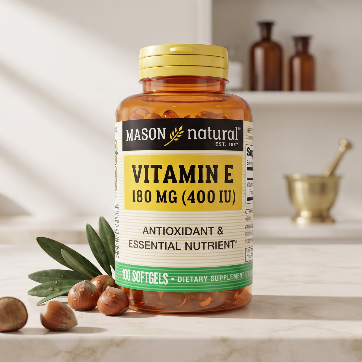 Mason Natural Vitamin E 400 IU Softgels, 100 Count