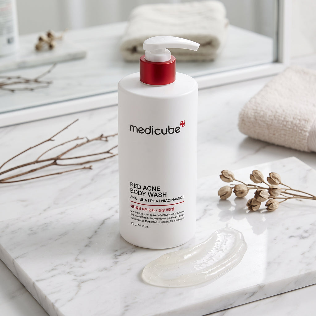 Medicube Red Acne Body Wash – AHA BHA PHA Exfoliating Wash for Body Acne