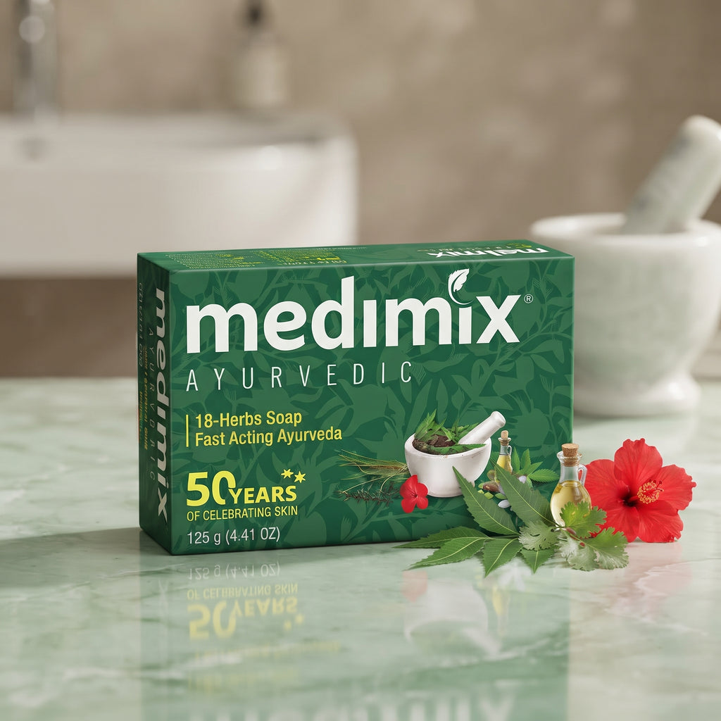 Medimix Classic Ayurvedic 18 Herbs Soap – Natural Herbal Cleansing Bar – image 3