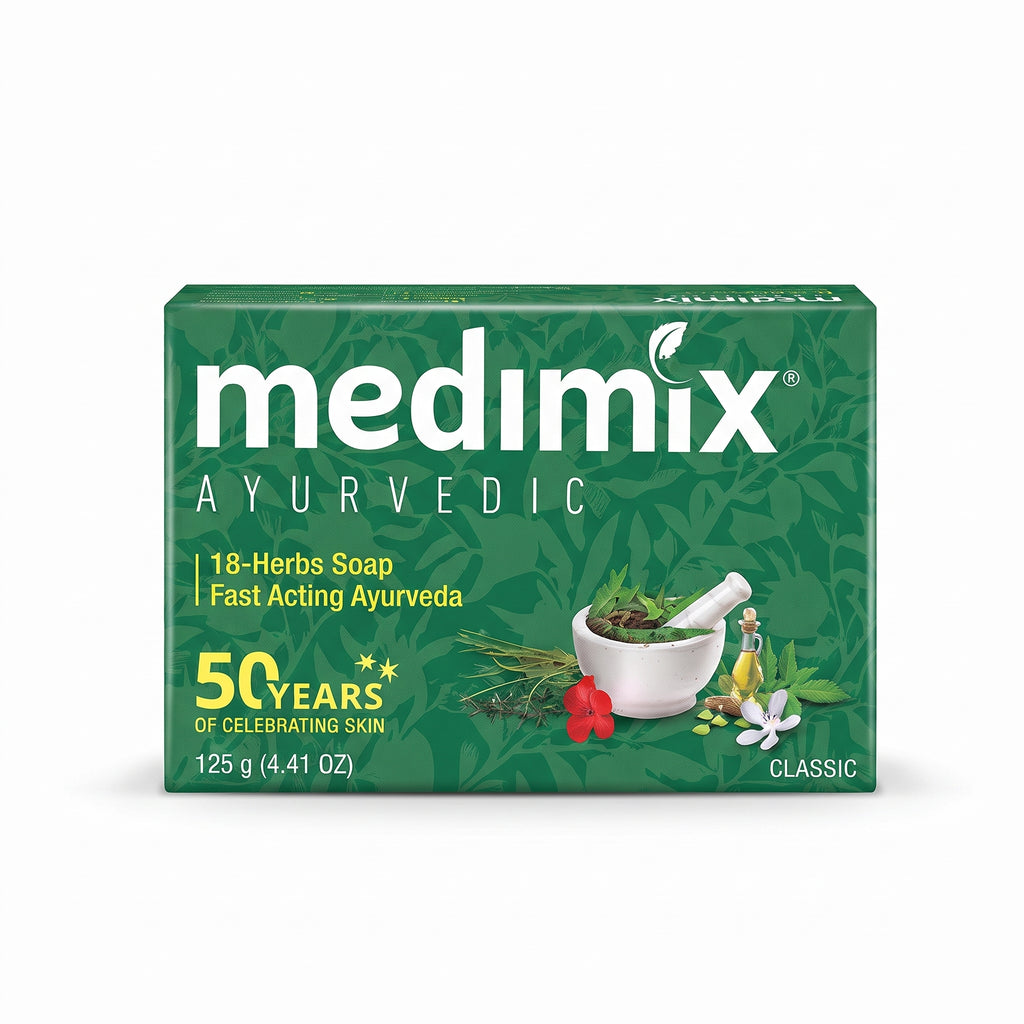 Medimix Classic Ayurvedic 18 Herbs Soap – Natural Herbal Cleansing Bar