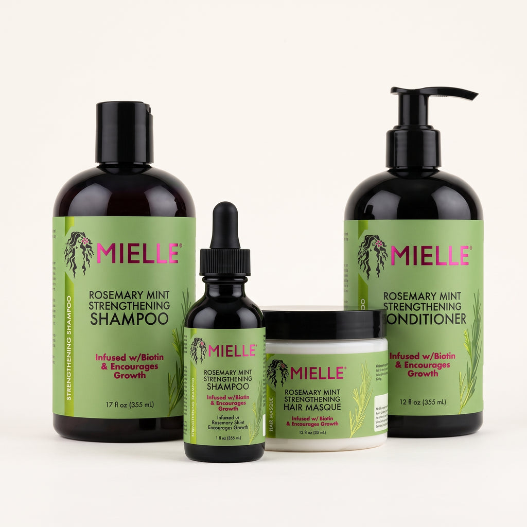 Mielle Rosemary Mint Strengthening & Hair Growth Set – Scalp Oil + Shampoo Duo