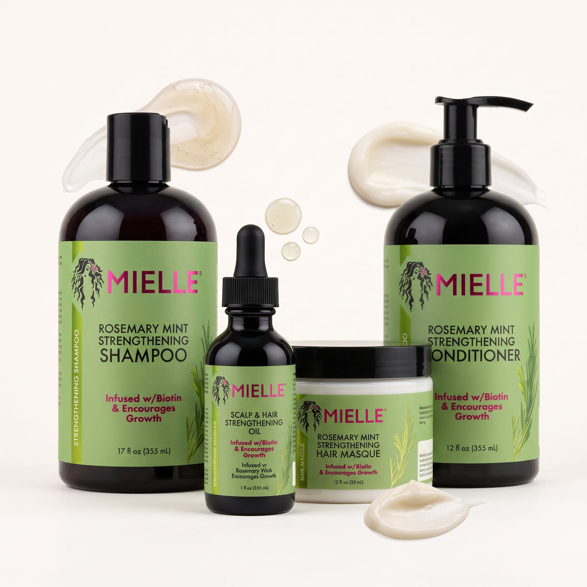 Mielle Rosemary Mint Strengthening & Hair Growth Set – Scalp Oil + Shampoo Duo