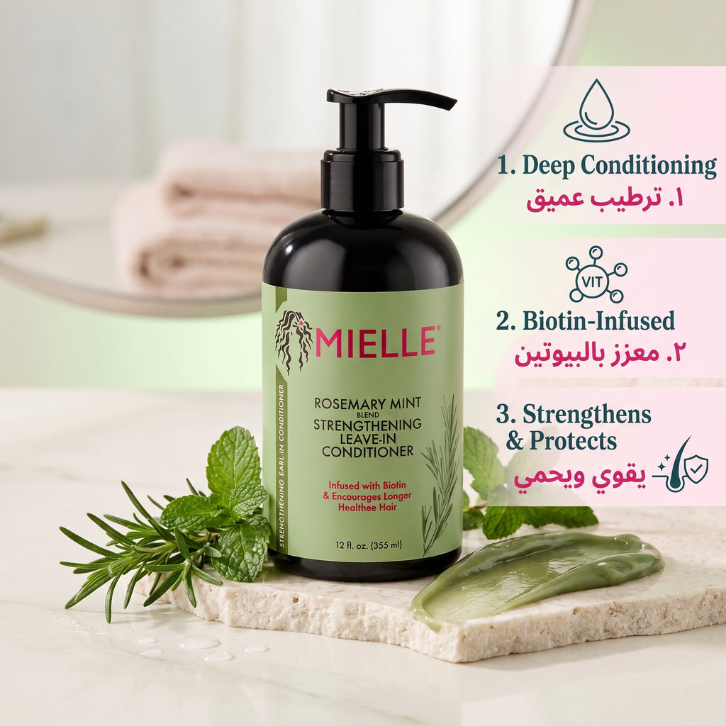 Mielle Rosemary Mint Strengthening Conditioner – Biotin Conditioner for Weak, Breakage-Prone Hair