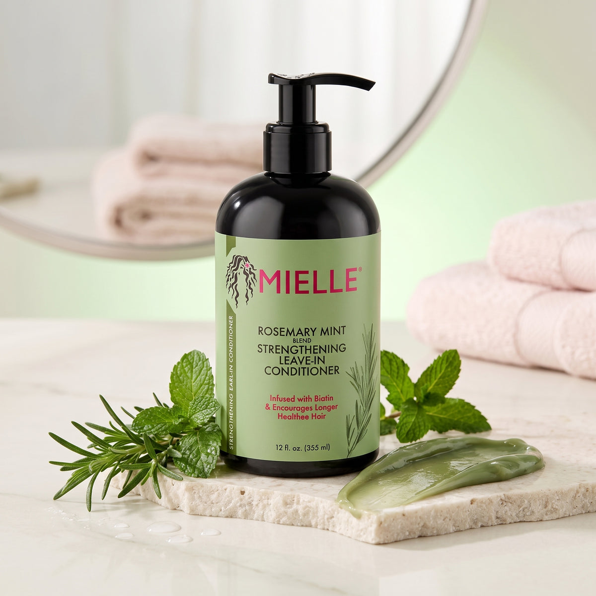 Mielle Rosemary Mint Strengthening Conditioner – Biotin Conditioner for Weak, Breakage-Prone Hair