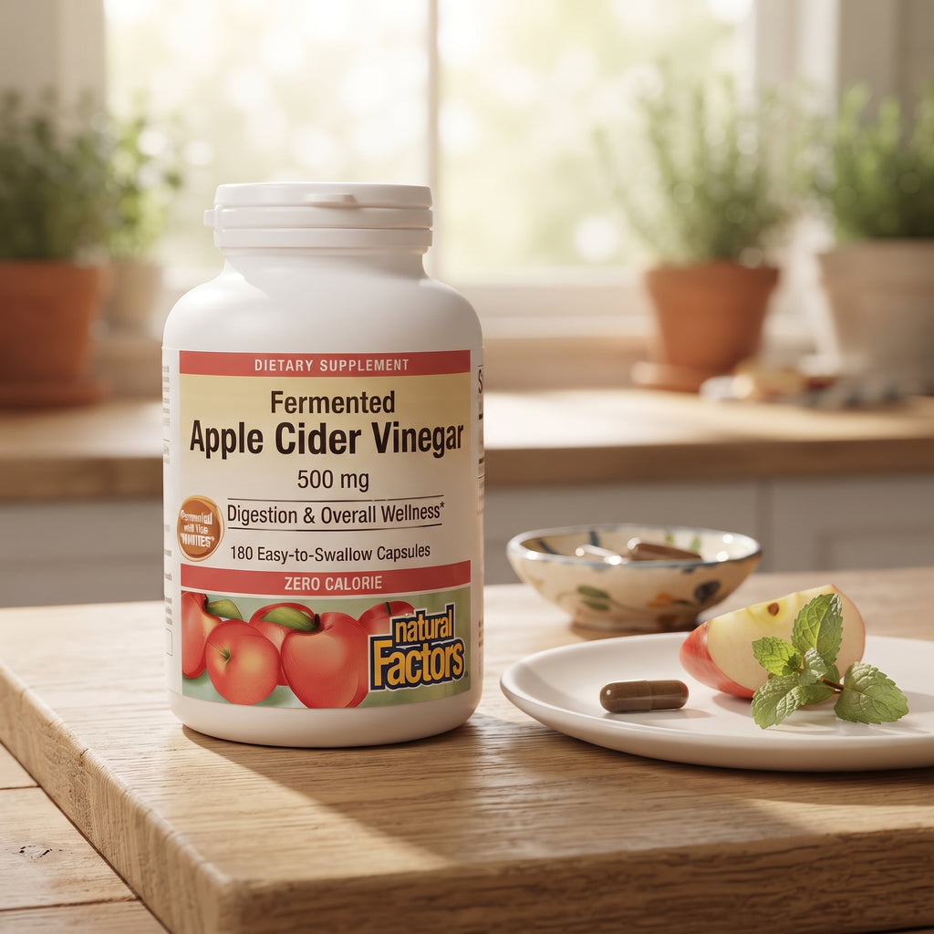 Natural Factors Fermented Apple Cider Vinegar 500mg, 180 Ct