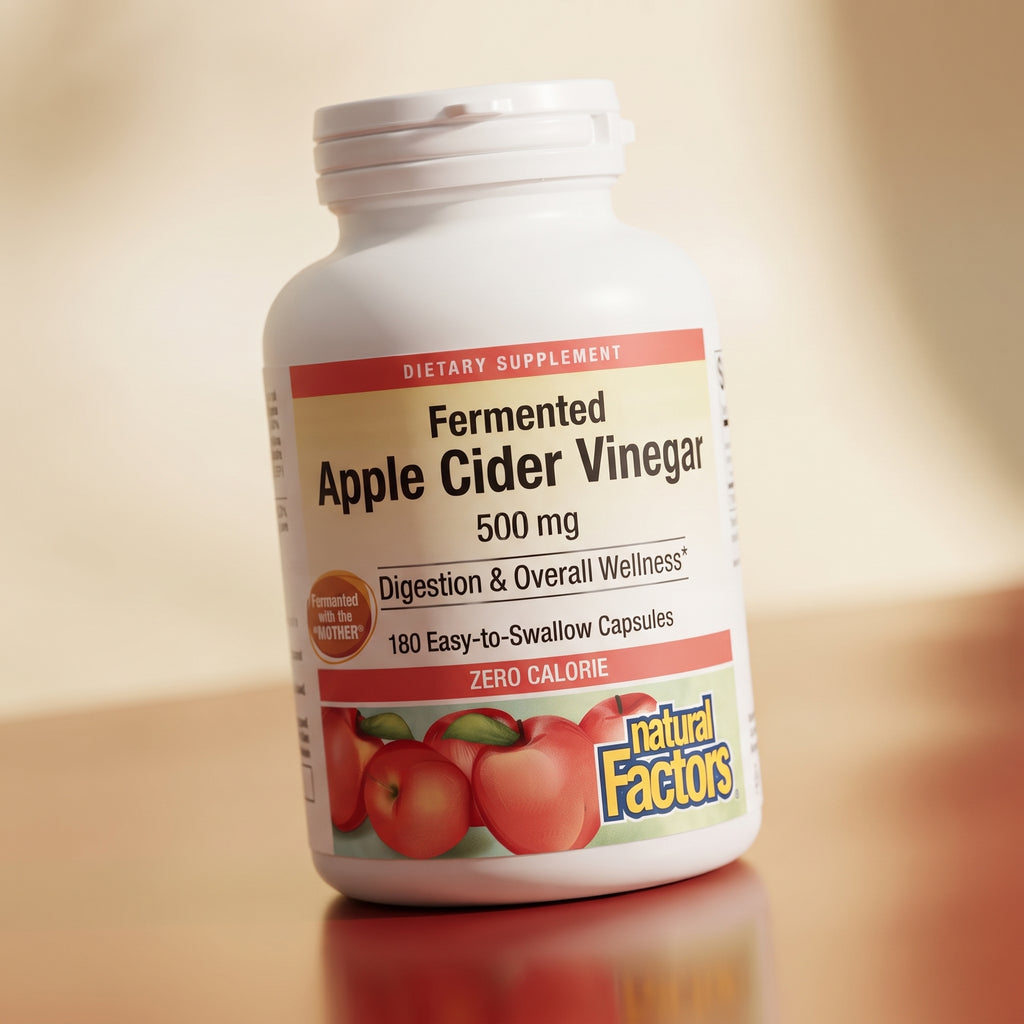 Natural Factors Fermented Apple Cider Vinegar 500mg, 180 Ct