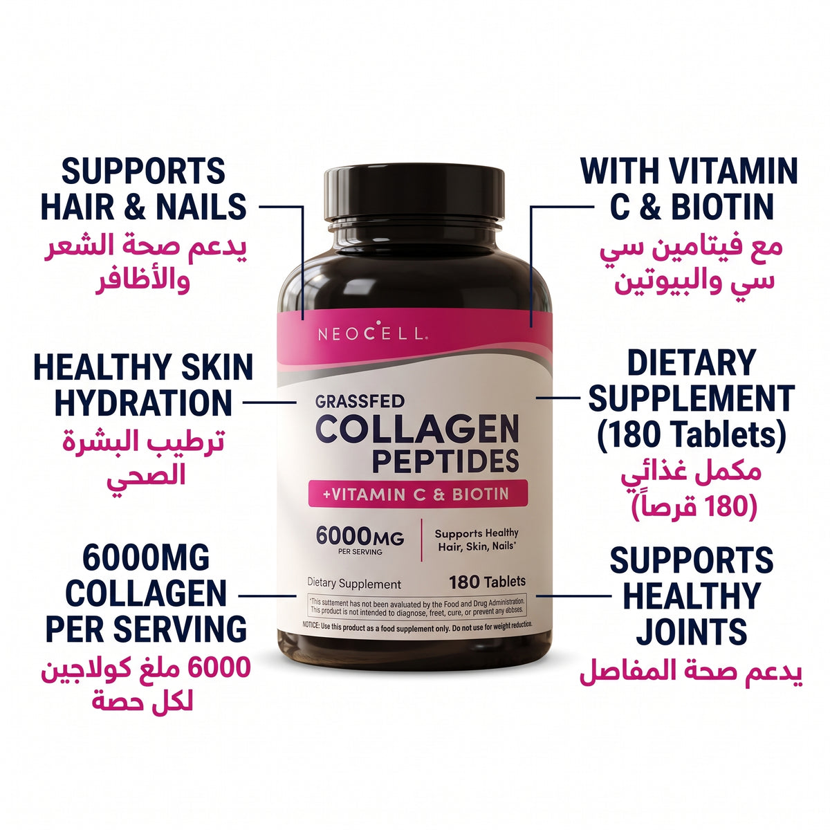 NeoCell Grassfed Collagen Peptides + Vitamin C & Biotin