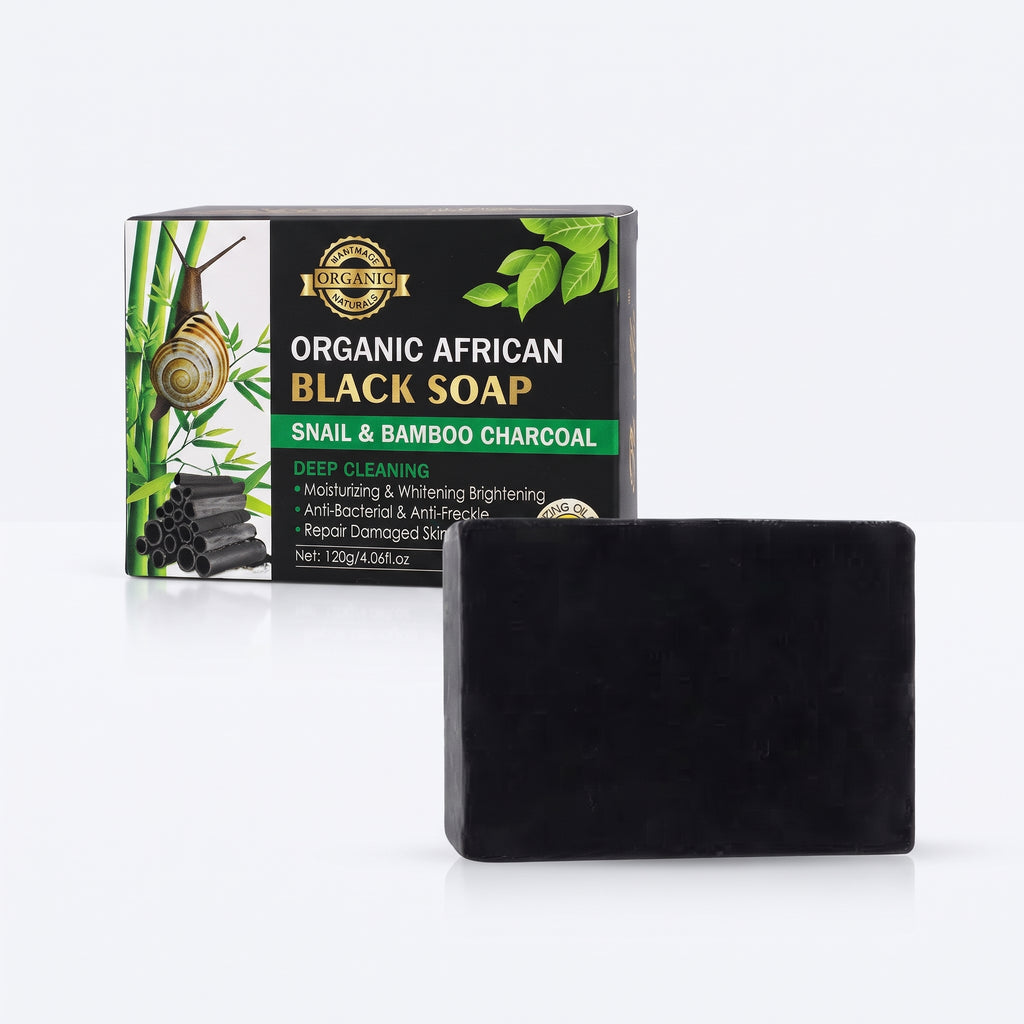 Organic Handmade African Black Soap for Dark Remover Skin Whitening Soap