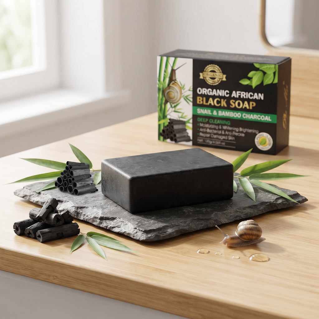 Organic Handmade African Black Soap for Dark Remover Skin Whitening Soap