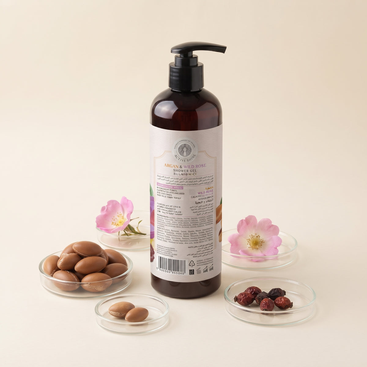 Shower Gel Active Shine With Revitalizing Argan Oil And Wild Rose Plant Extract 500 Ml
