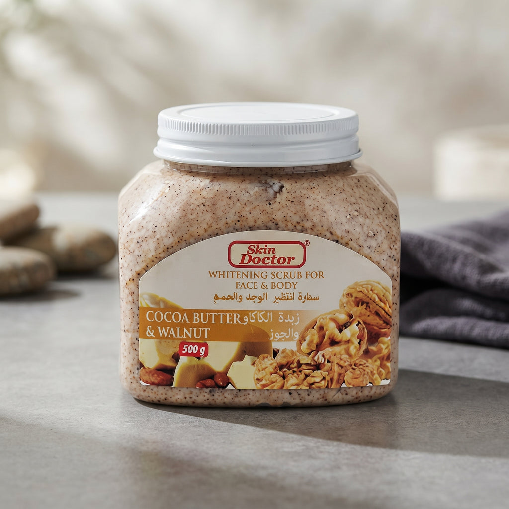 Skin Doctor Cocoa Butter & Walnut Whitening Scrub For Face & Body 500g