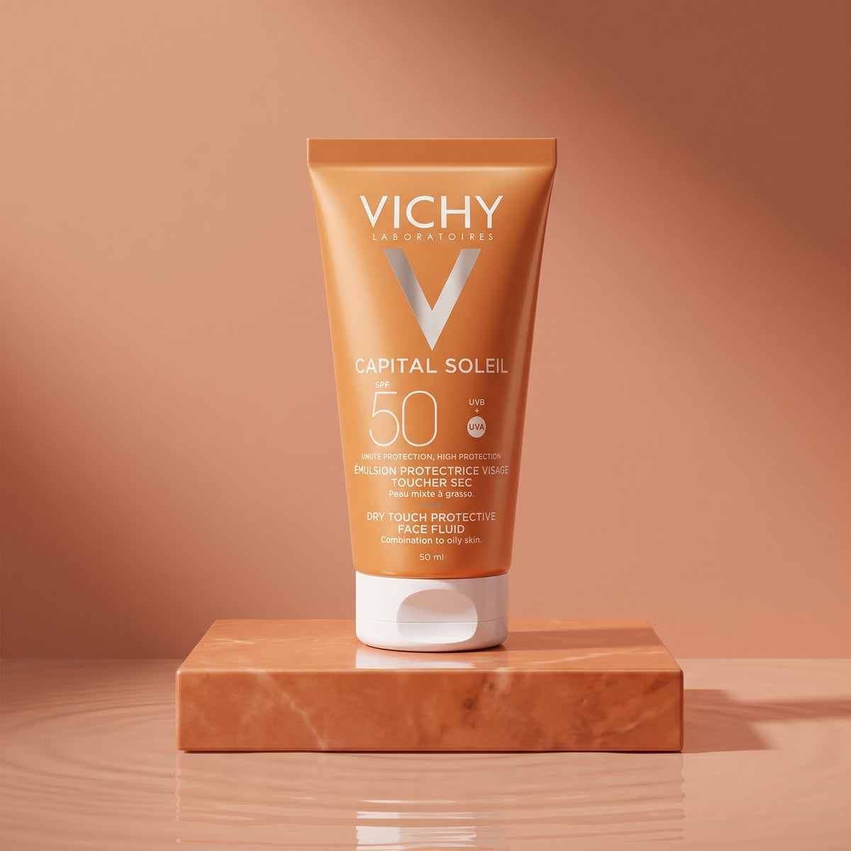 Vichy Capital Soleil Dry Touch Protective Face Fluid SPF 50 – Matte Sunscreen for Oily Skin